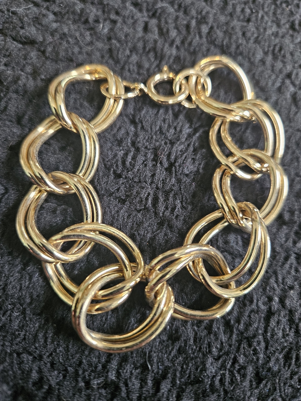 Gold Tone Chunky Chain Link Bracelet‎ Statement Jewelry Retro Glam